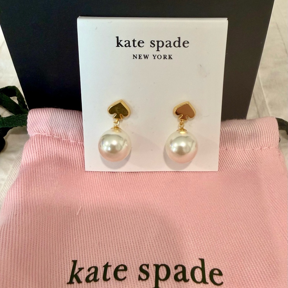 Kate Spade Gold Stud and Pearl Earrings